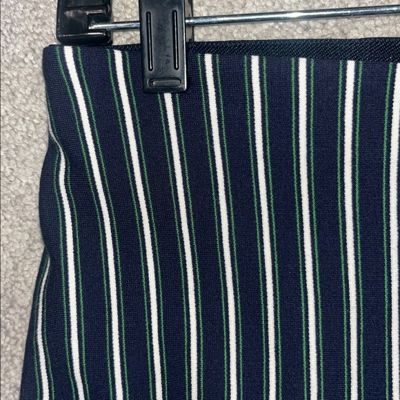Ann Taylor Trumpet Skirt Navy Green/White Stripes Stretch Knit Women's Small - Picture 4 of 10